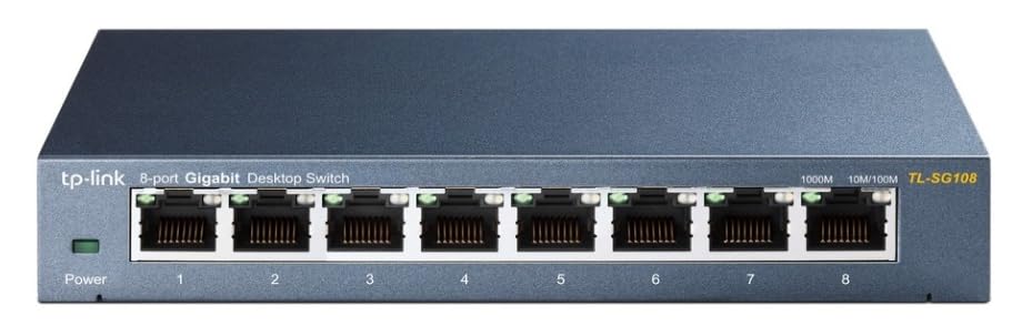 TP-Link 8 Port Gigabit Ethernet Network Switch - Ethernet Splitter | Plug & Play | Fanless | Sturdy Metal w/ Shielded Ports | Traffic Optimization | Unmanaged | Lifetime Protection (TL-SG108) customer photo 1
