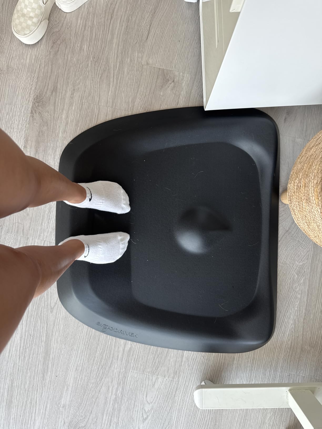 The Standing Desk Mat - Topo by Ergodriven | Premium Not-Flat Anti-Fatigue Standing Desk Mat with Calculated Terrain | Ultra-Thick Deluxe Comfort Foam, Durable, PVC-Free | Accessories | Obsidian Black customer photo 2