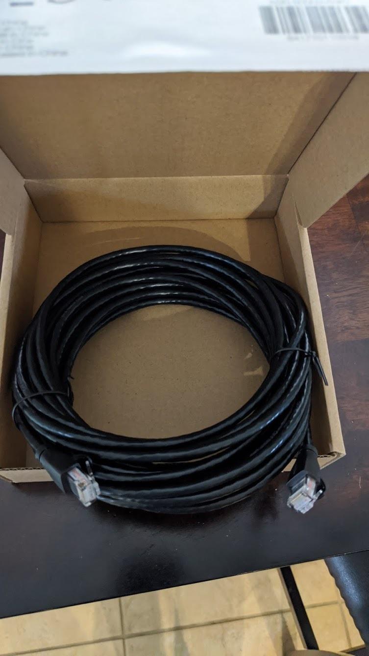 Amazon Basics RJ45 Cat-6 Ethernet Patch Internet Cable, 1Gbps Transfer Speed, Gold-Plated Connectors, 50 Foot, for PC, TV, Tablet, Router, Printer, Black customer photo 1