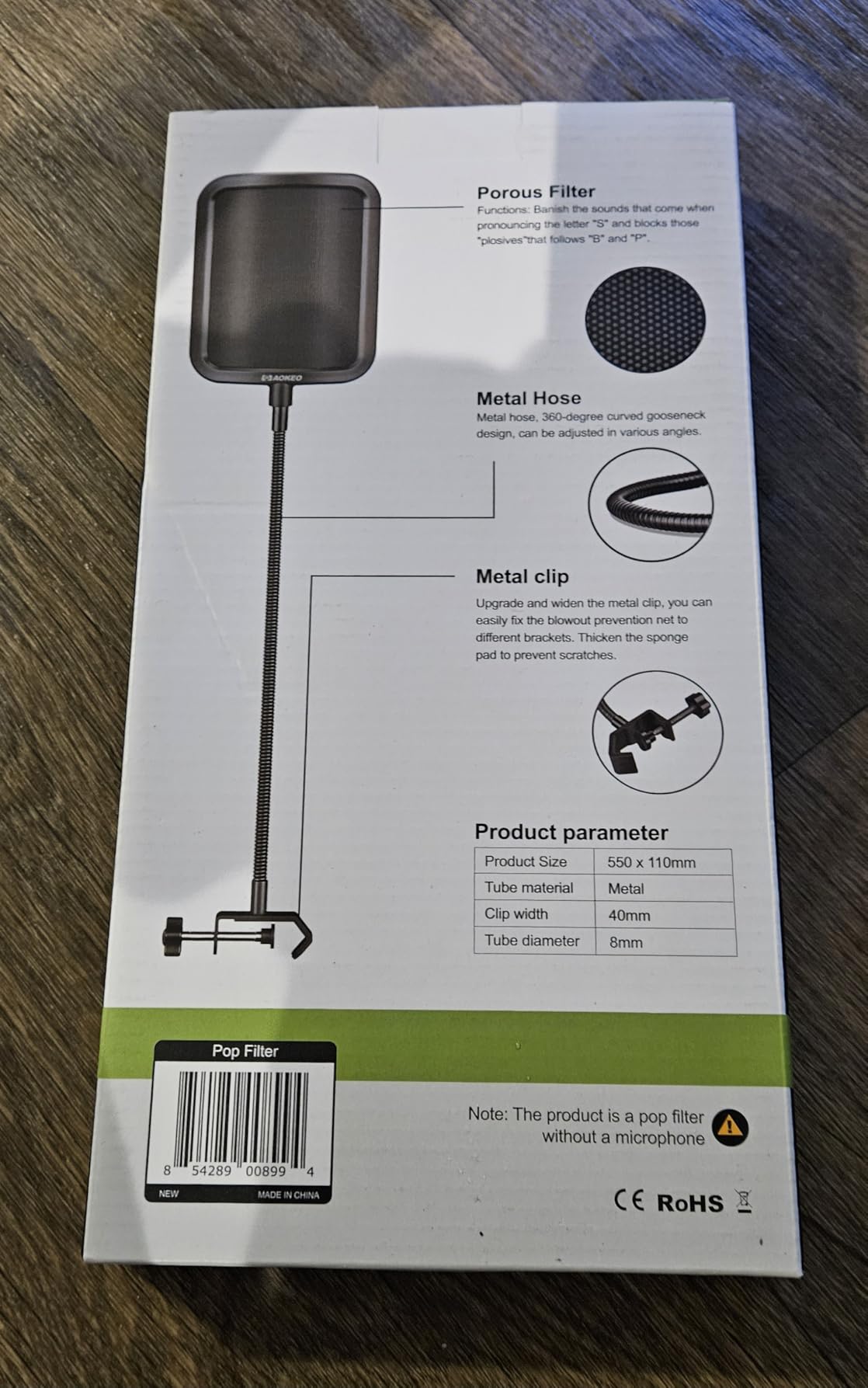 Professional Microphone Pop Filter Mask Shield For Blue Yeti and Any Other Microphone, Mic Dual Layered Wind Pop Screen With Flexible 360° Gooseneck Clip Stabilizing Arm customer photo 2