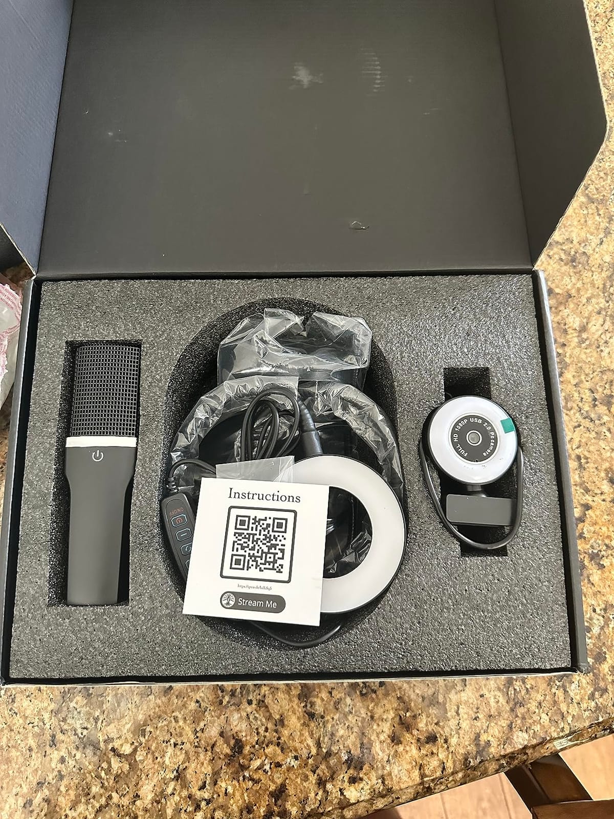 Webcam Streaming Kit, 1080P Webcam, RGB Mic & LED Light for PC/Mac. Not PS5 customer photo 2