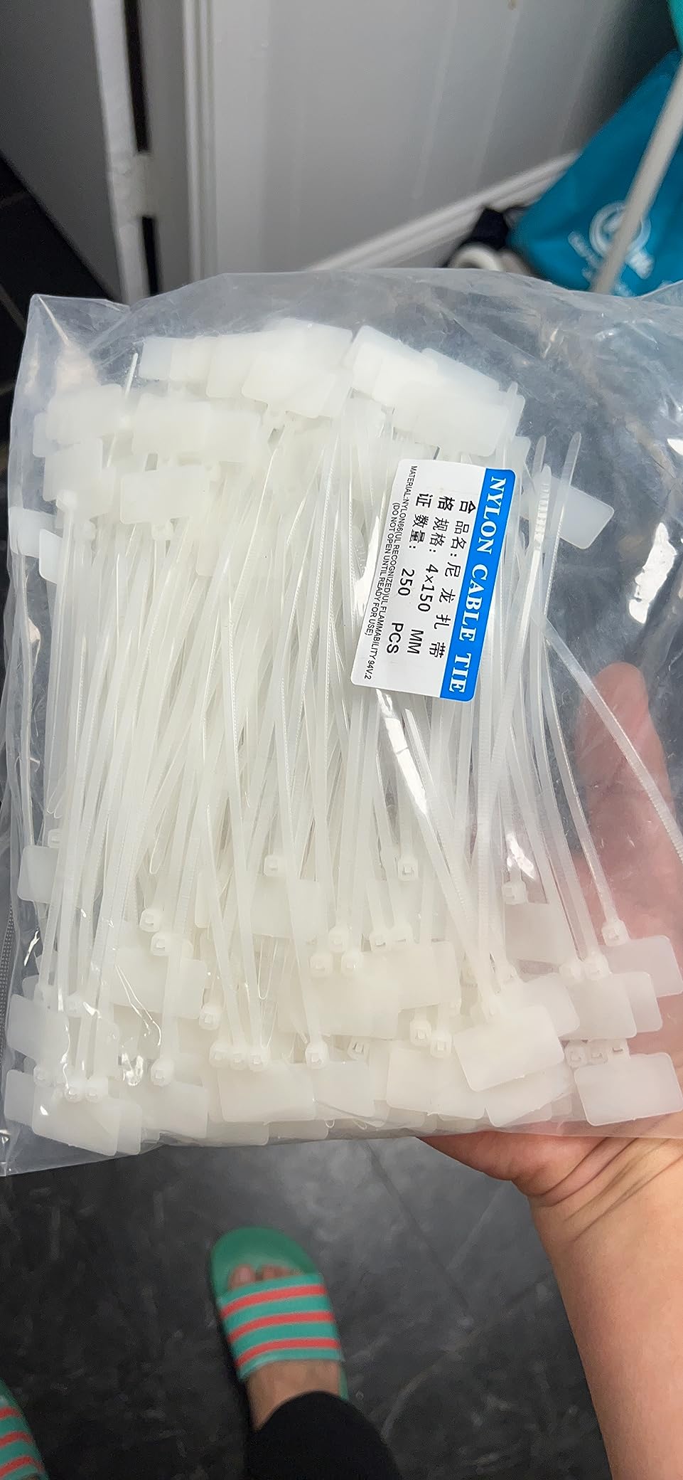 TUZAZO 6 Inch Nylon Marker Cable Zip Ties, 250pcs | Self-Locking Cable Labels Tags with Write on Cord Label for Electronics, Network Ethernet Wire Labels customer photo 1