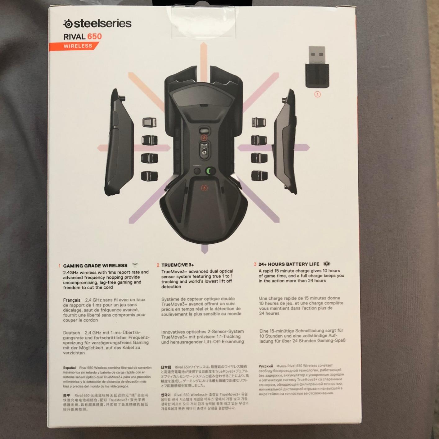 SteelSeries Rival 650 Quantum Wireless Gaming Mouse - Rapid Charging, 12,000 Cpi Dual Sensor, 256 Weight Configs, 8 Zone RGB Lighting customer photo 2