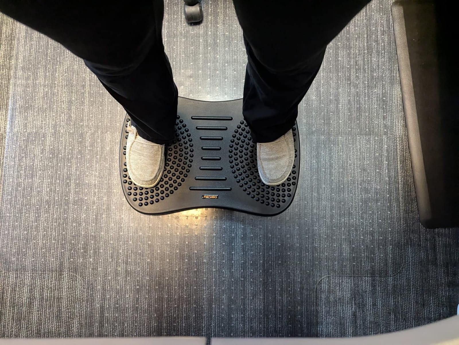 FEZIBO Standing Desk Mat Balance Board, Obsidian Black | Anti Fatigue Mat Standing Desk, Wobble Board with Ergonomic Design customer photo 1