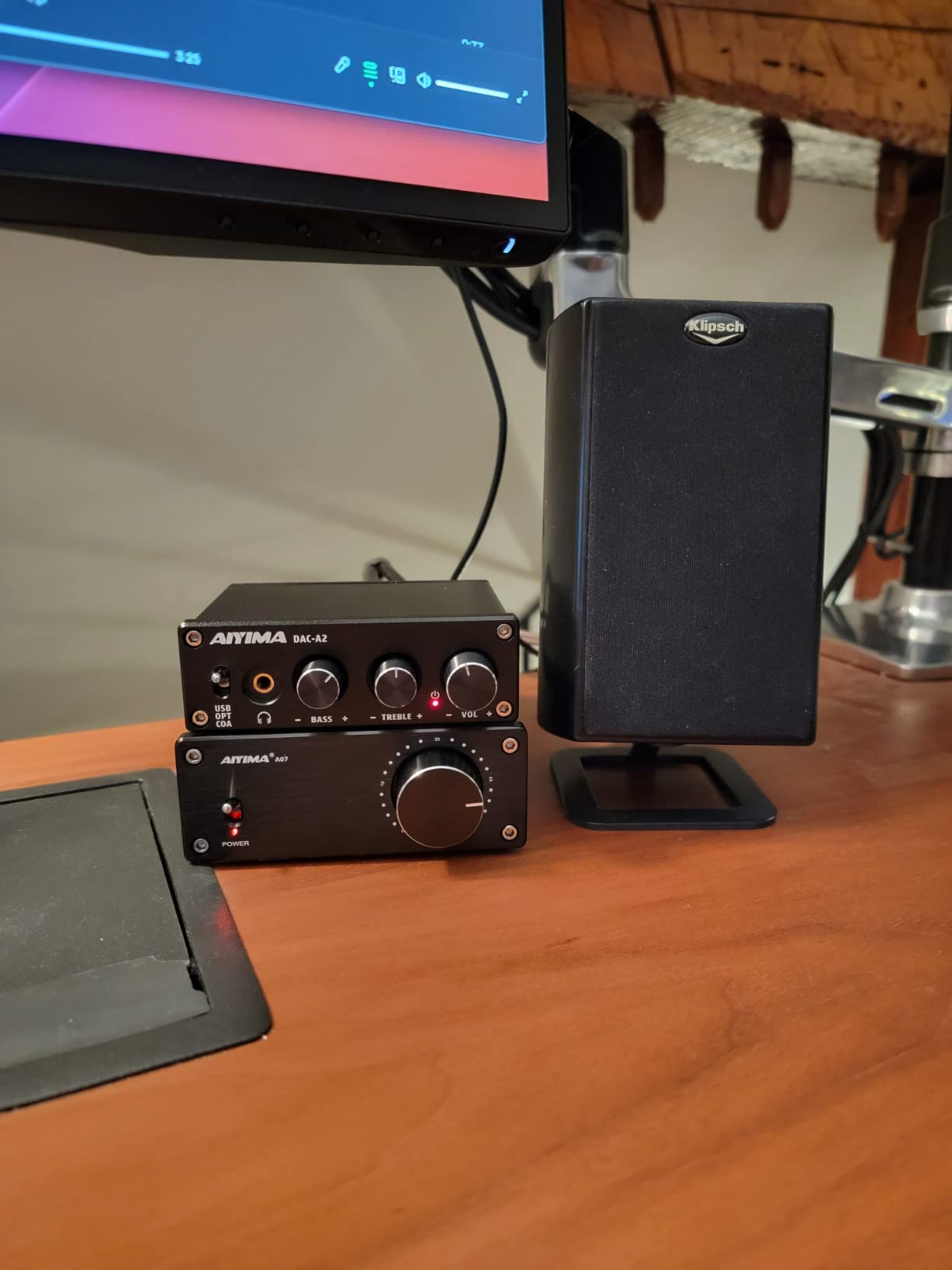 AIYIMA DAC-A2 Headphone Amplifier DAC with Bass Treble Controls PC-USB/Optical/Coaxial Inputs, RCA/3.5mm Headphone Ouput Digital to Analog Desktop Audio Converter DC 5V 24Bit 192kHz customer photo 1