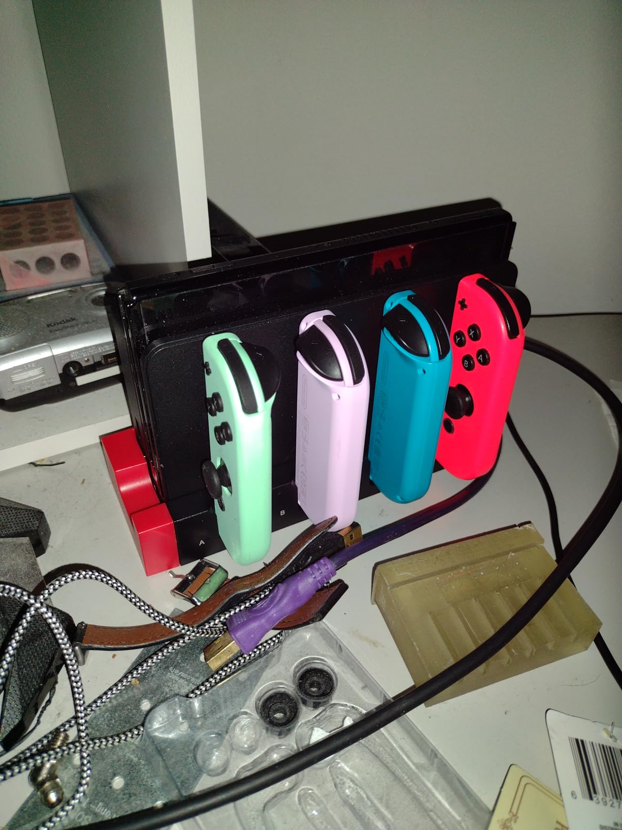 Switch Controller Charger Dock for Nintendo Switch 1/OLED for 4 Joy-Cons | Fast Charging Station for 4 Joycons, Stand for Nintendo Switch Dock Accessories, with LED Indicator & Extra USB 2.0 Port customer photo 1