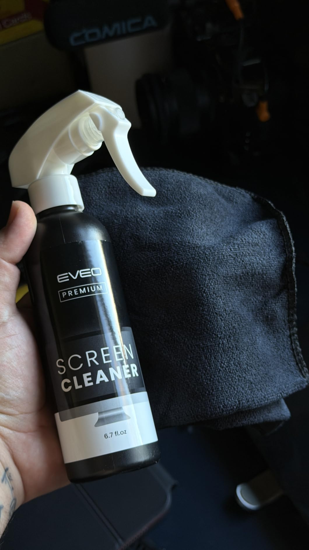 EVEO Screen Cleaner Spray - Large Screen Cleaner Bottle - TV Screen Cleaner, Computer Screen Cleaner, for Laptop, Phone, Ipad - Computer Cleaning kit Electronic Cleaner (1 Pack) customer photo 2