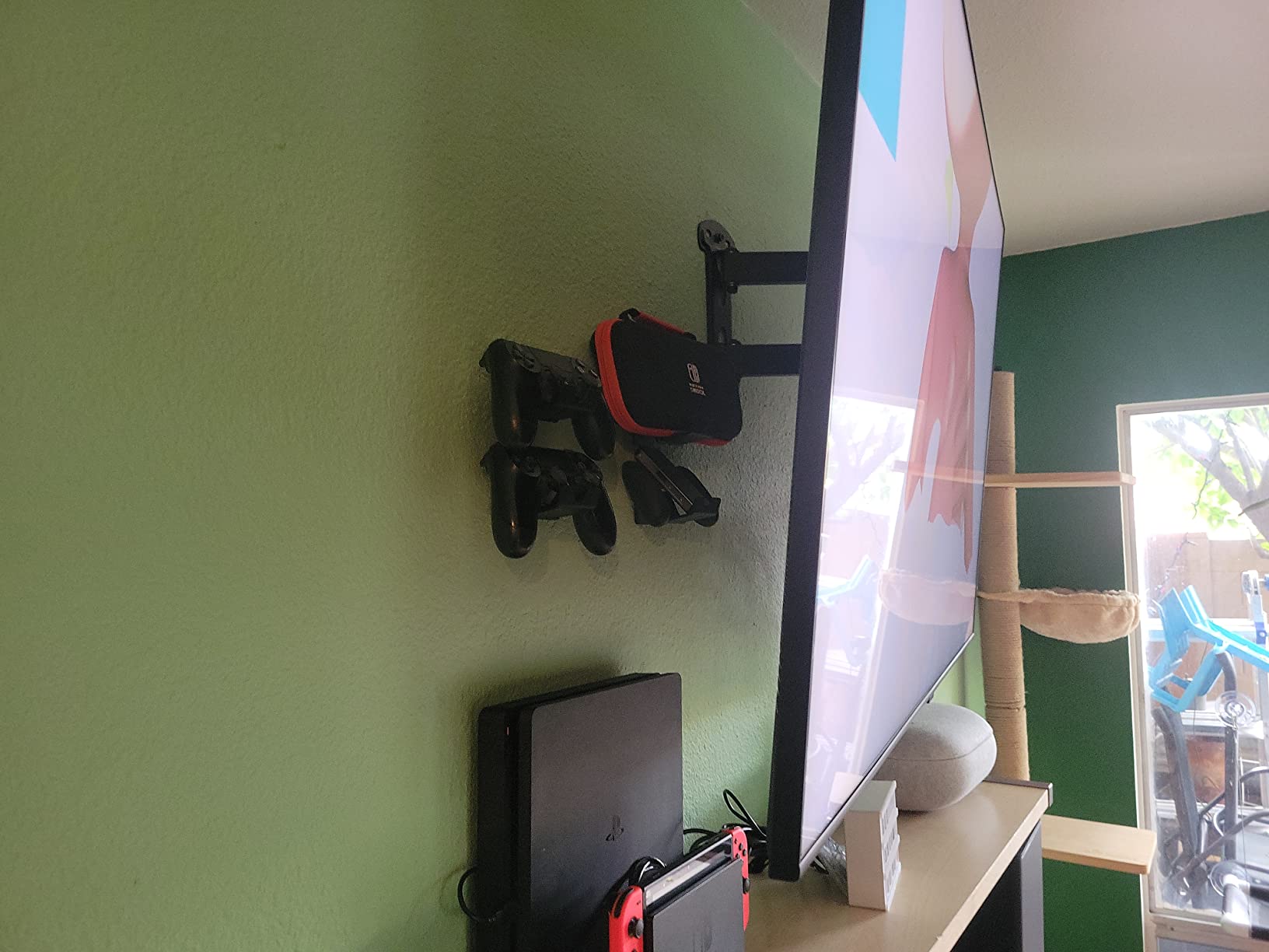 OIVO Controller & Headset Wall Mount Holder Stand, Foldable Headphone Stand, Gaming Controller Holder Hanger Hook, Universal Storage Organizer Controller/Earphone/Game Accessories-9 Packs customer photo 1