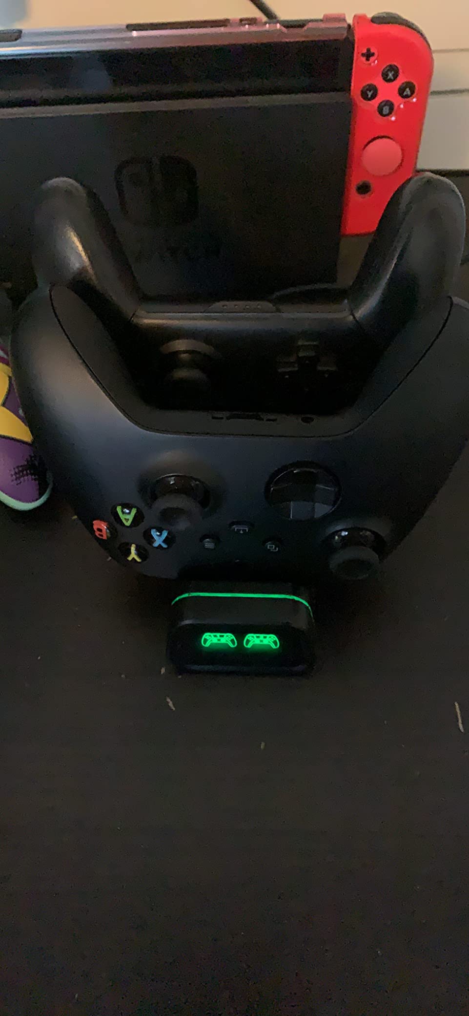 Controller Charging Dock for Switch Pro & Switch 2 Pro Controller, PS5 Controller, Xbox Series X|S & Elite 2, 2-Port LED Charging Station (Not for PowerA/3rd-Party Pro), 5V2A Recommended customer photo 1