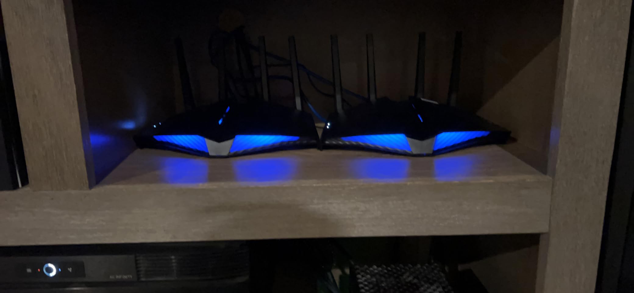 ASUS RT-AX82U AX5400 Dual-Band WiFi 6 Gaming Router, Game Acceleration, Mesh Support, Dedicated Port, Mobile Boost, MU-MIMO, Aura RGB (Renewed) customer photo 1