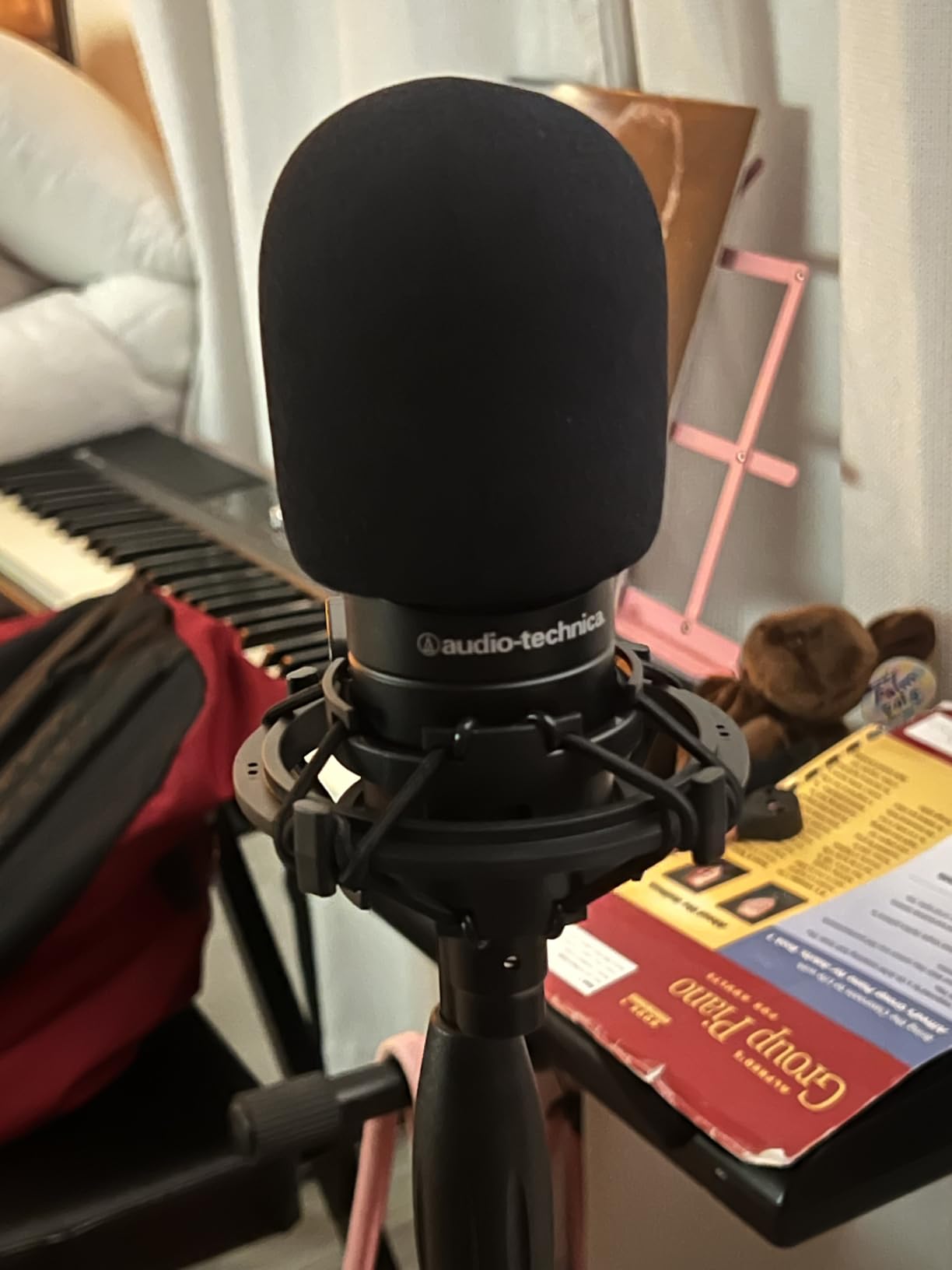 AT2020 Microphone Shock Mount with Pop Filter, Custom Built for Audio-Technica AT2020 Mic | Pop Filter & Anti-Vibration Suspension, Holder Clip, Fits Audio Technica AT2020USB+/AT2035/ATR2050/AT3035/AT3060 for Studio customer photo 2