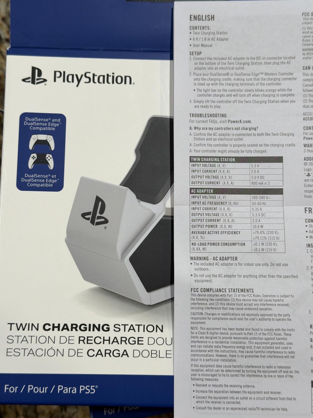 PowerA Twin Charging Station for Dualsense Wireless Controllers, Dualsense Controller Charging, Charge, Sony PlayStation, PS5, Officially Licensed - PlayStation 5 customer photo 1