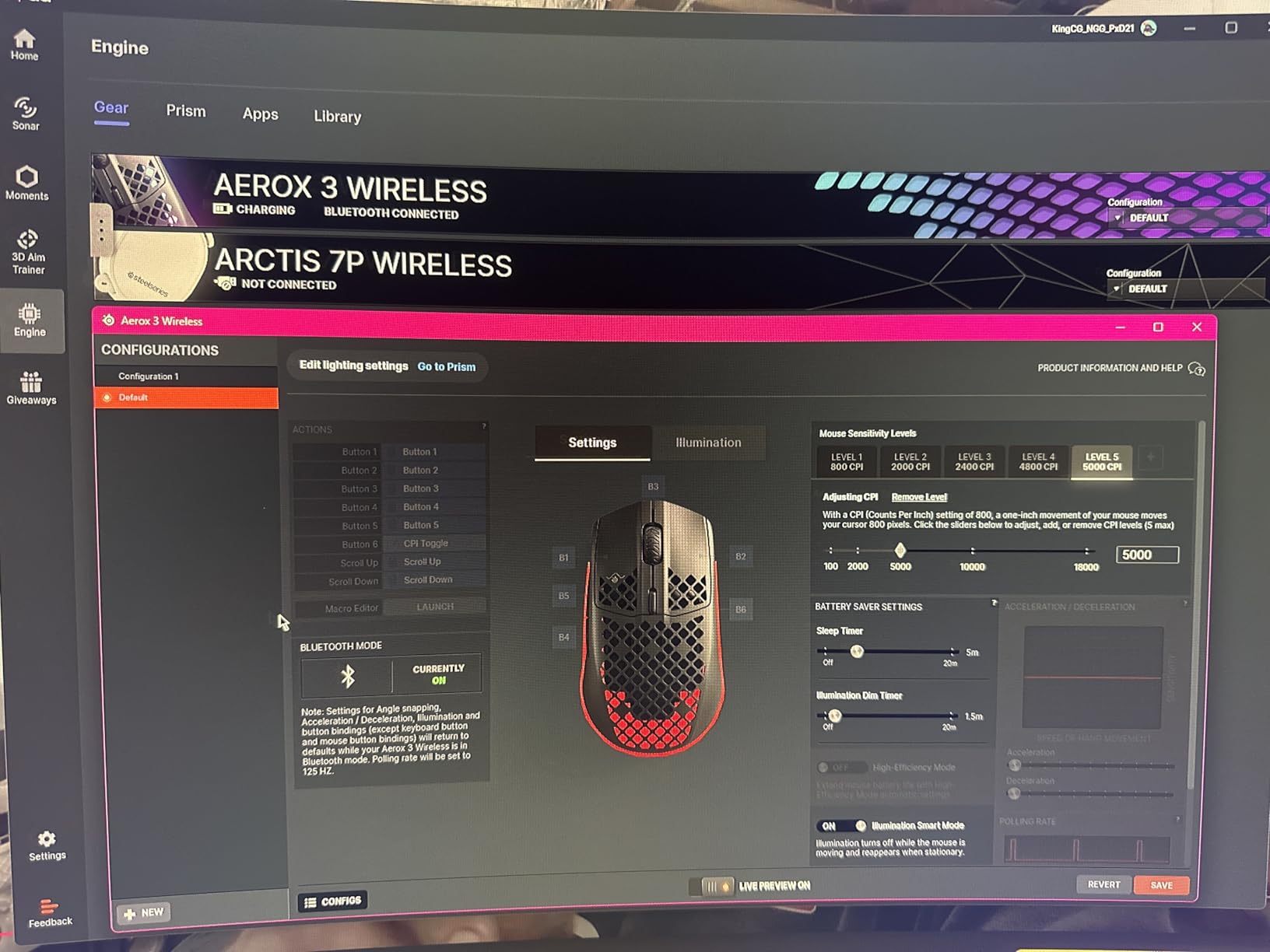 SteelSeries Aerox 3 Wireless - Holey RGB Gaming Mouse - 18K DPI TrueMove Air Optical Sensor - Ultra-Lightweight Water Resistant Design - Ghost customer photo 2