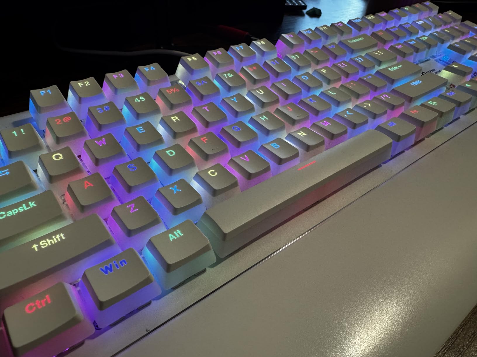 Womier Pudding Keycaps, PBT Shine Through Keycaps Black 164 Keys Set | Custom Key caps Set OEM Profile, Universal Compatiability Mechanical Keyboard Keycaps for 100%, 75%, 65%, 60% Keyboard-Black customer photo 2