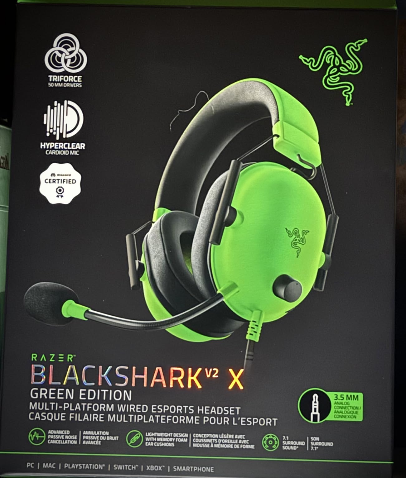 Razer BlackShark V2 X Gaming Headset for PC, 3.5mm Audio Jack, White customer photo 2