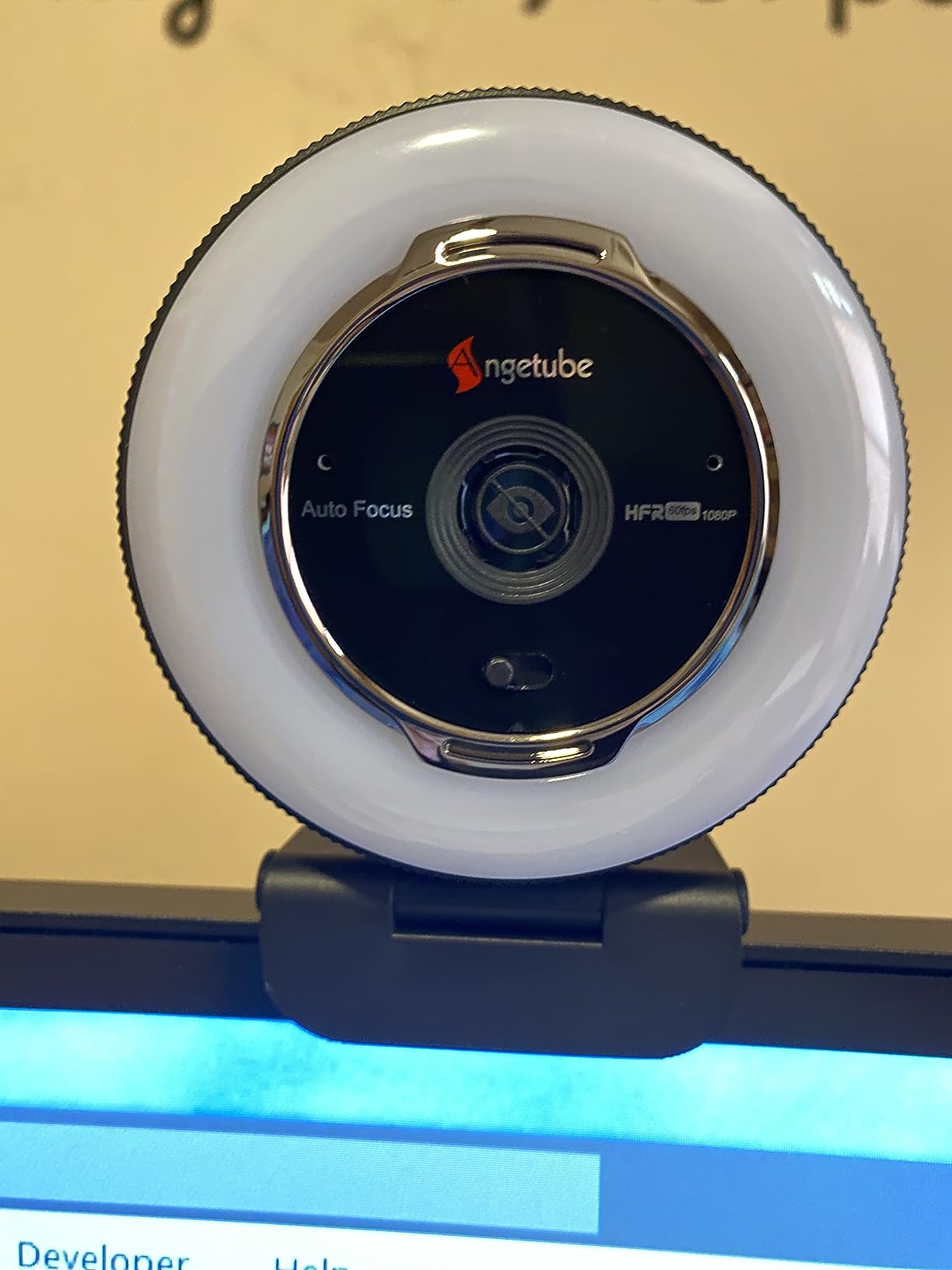 Angetube Streaming Webcam with Microphone, USB 1080P Web Cam w/Ring Light | Remote Control, 1080P@60FPS, 5X Digital Zoom, Built in Privacy Cover, HD Computer Web Camera for Desktop, PC, Laptop, Mac customer photo 1