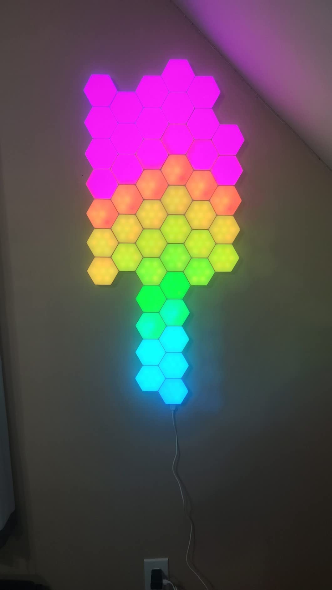 OJQ 8 Pack Hexagon Lights Wall RGB Panel Hexagonal Gaming Led Lights customer photo 2