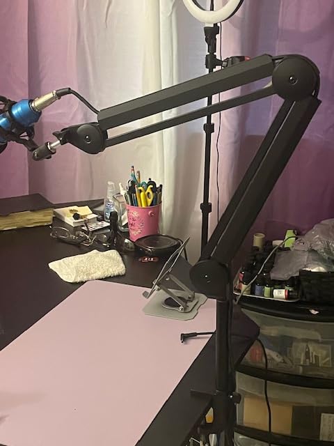 InnoGear Mic Arm Microphone Boom Arm Cable Management for Blue Yeti, Black | Desk Mount, for Shure Fifine, Professional Appearance, Extendable, Horizontal Reach 32.3