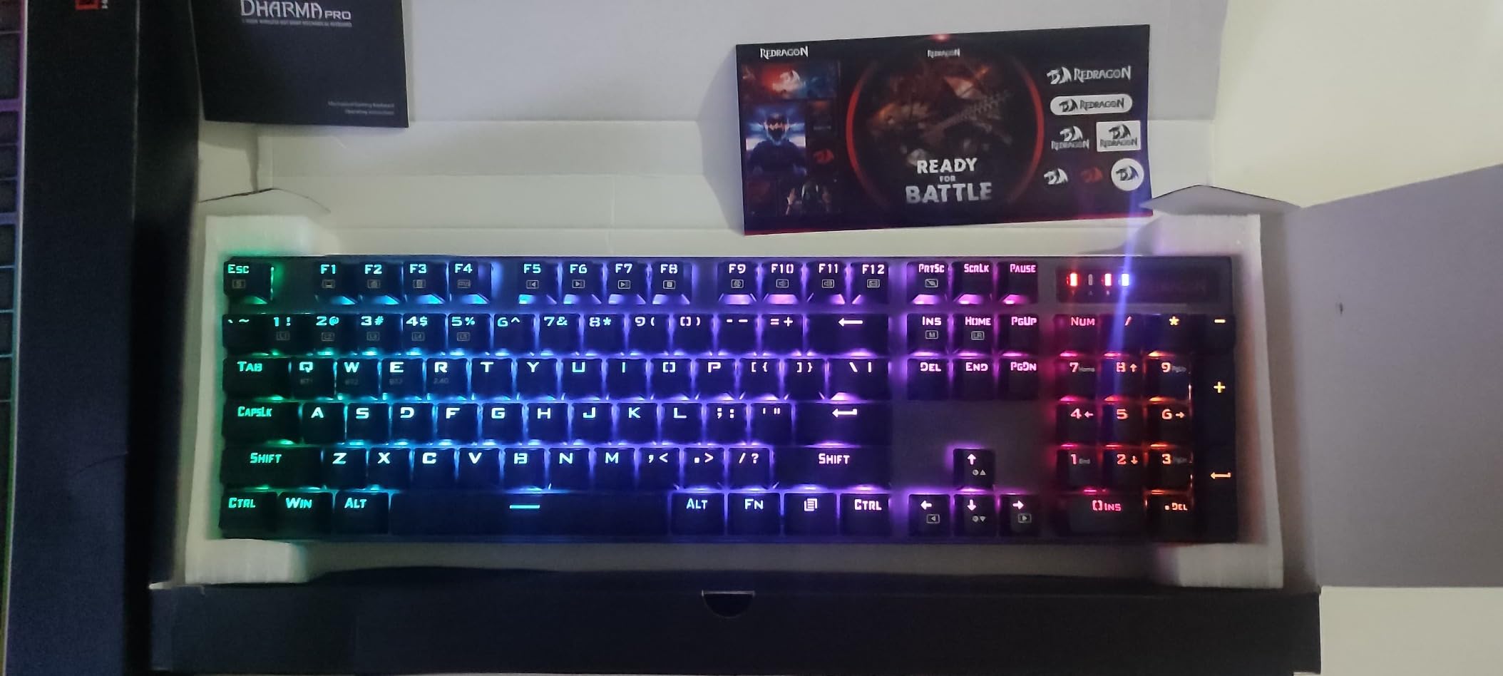 Redragon K556 PRO Wireless RGB Mechanical Gaming Keyboard, 104-Key Aluminum | 0 Delay Tri-Mode BT/2.4GHz/USB-C for More Devices, Rock-Solid Stability, AM-PM Using Durability, Quiet Linear Red Switch customer photo 2