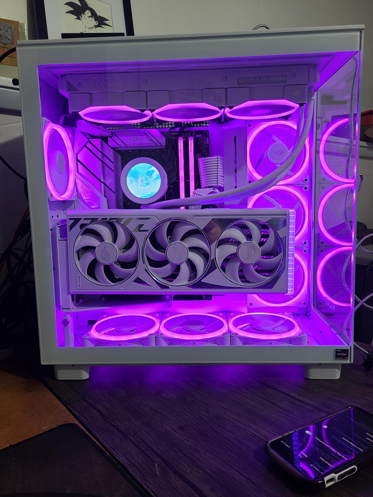 NZXT F120 RGB Duo Triple Pack - 3X 120mm RGB Fans + Hub - White | Three 120mm dual-sided RGB fans with controller. 20 addressable LEDs each, balanced performance, CAM-synced RGB. customer photo 2