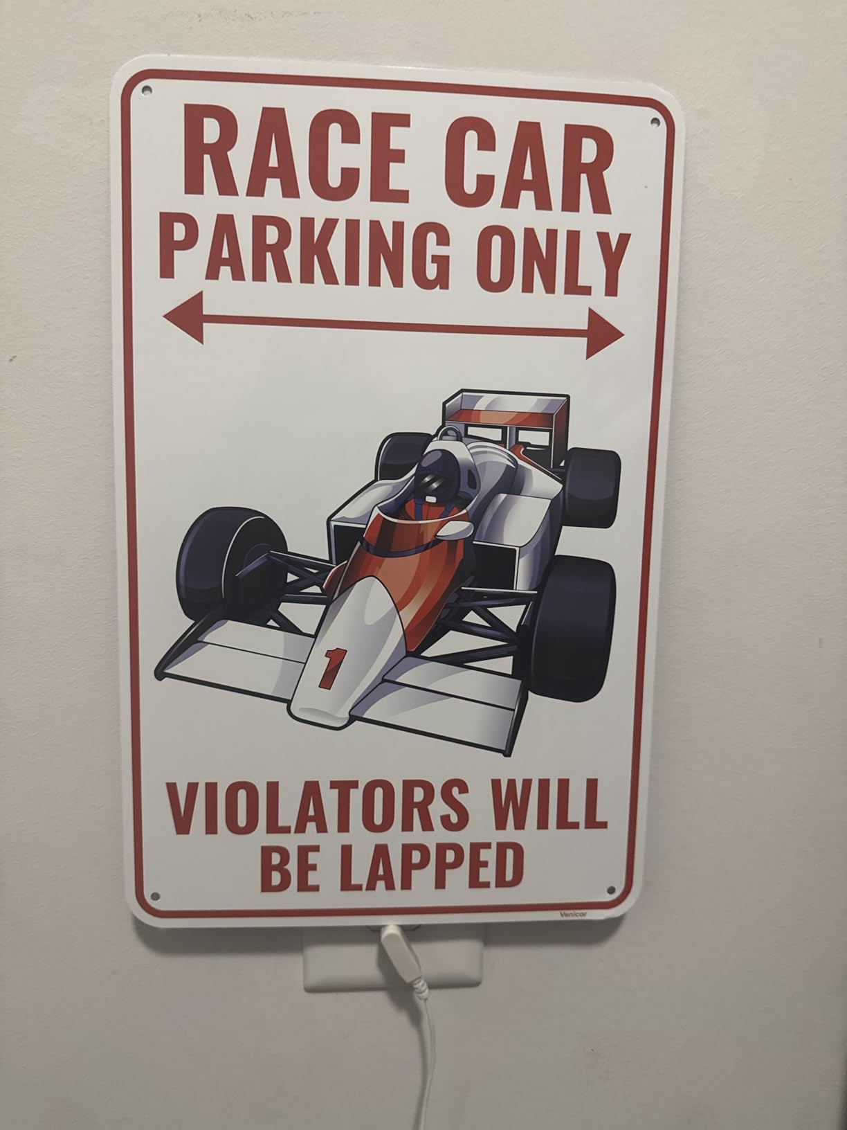 Venicor Race Car Formula 1 Sign - 9 x 14 Inches - Aluminum - F1 Racecar Racing Room Decor for Boys Gifts Decorations Stickers Track Poster customer photo 1