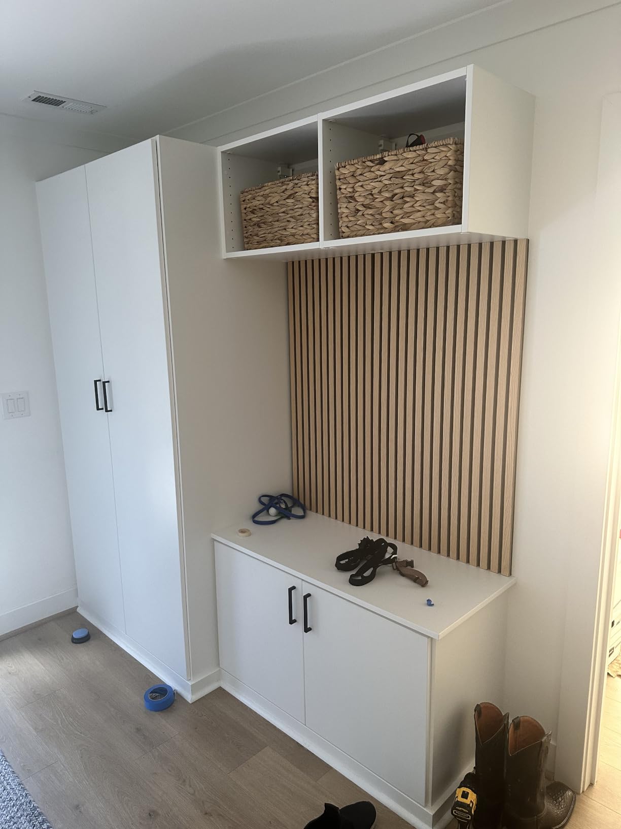 Art3d 2 Wood Slat Acoustic Panels for Wall and Ceiling - 3D Fluted Sound Absorbing Panel with Wood Finish - Walnut | Noise Control, Easy to DIY, Natural Texture, Sustainable Material, Ideal for Homeowners, Designers, for Living Room, Office customer photo 1