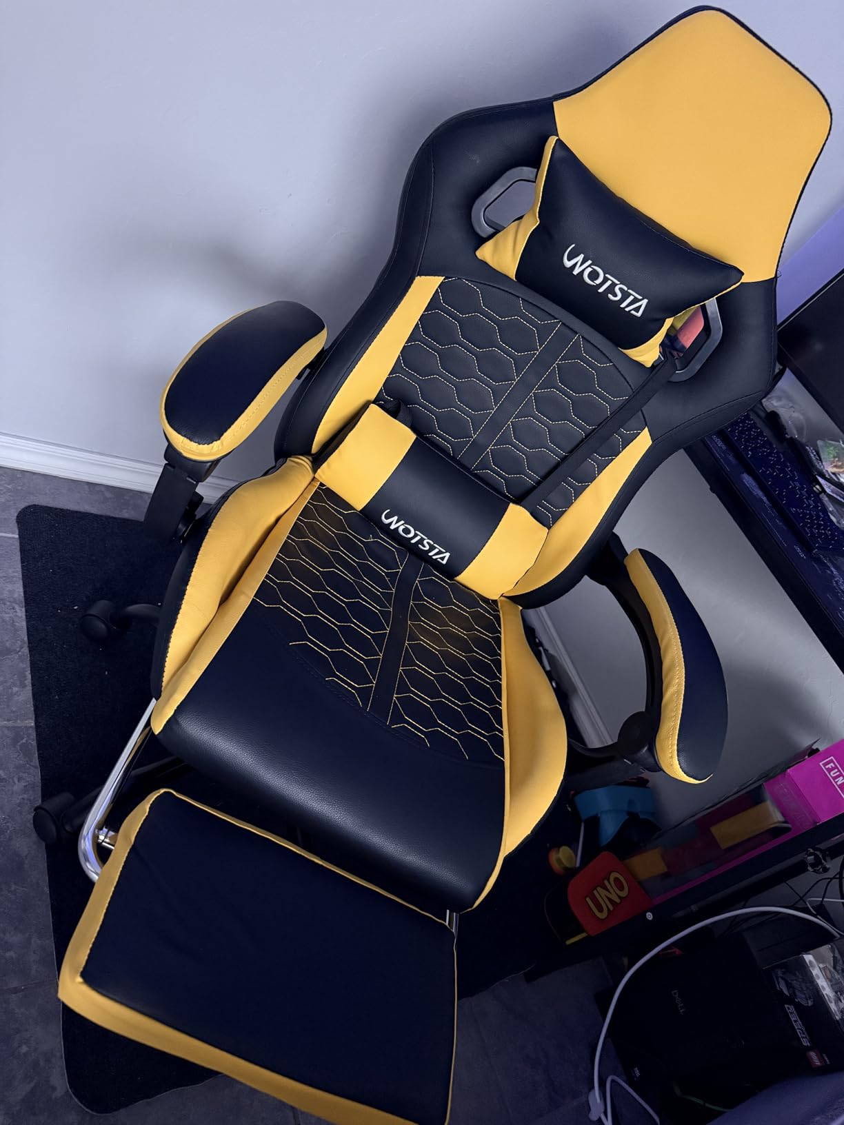 Gaming Chair with Massage,Ergonomic PC Gaming Chair with Footrest Comfortable Headrest and Lumbar Support, High Back, 300LBS (Grey) customer photo 2