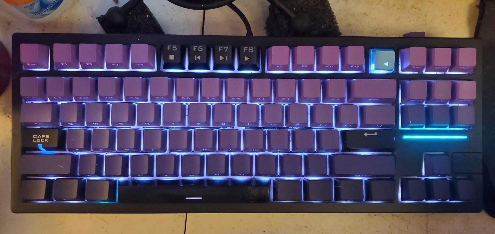XVX PBT Keycaps - Side Print Keycaps 60 65 75 100 Percent, Double Shot Shine Through Custom Key caps, Black 136 Keys Set, OEM Profile, Minimalist Style Phantom for Cherry Gateron MX Switch Keyboard customer photo 1