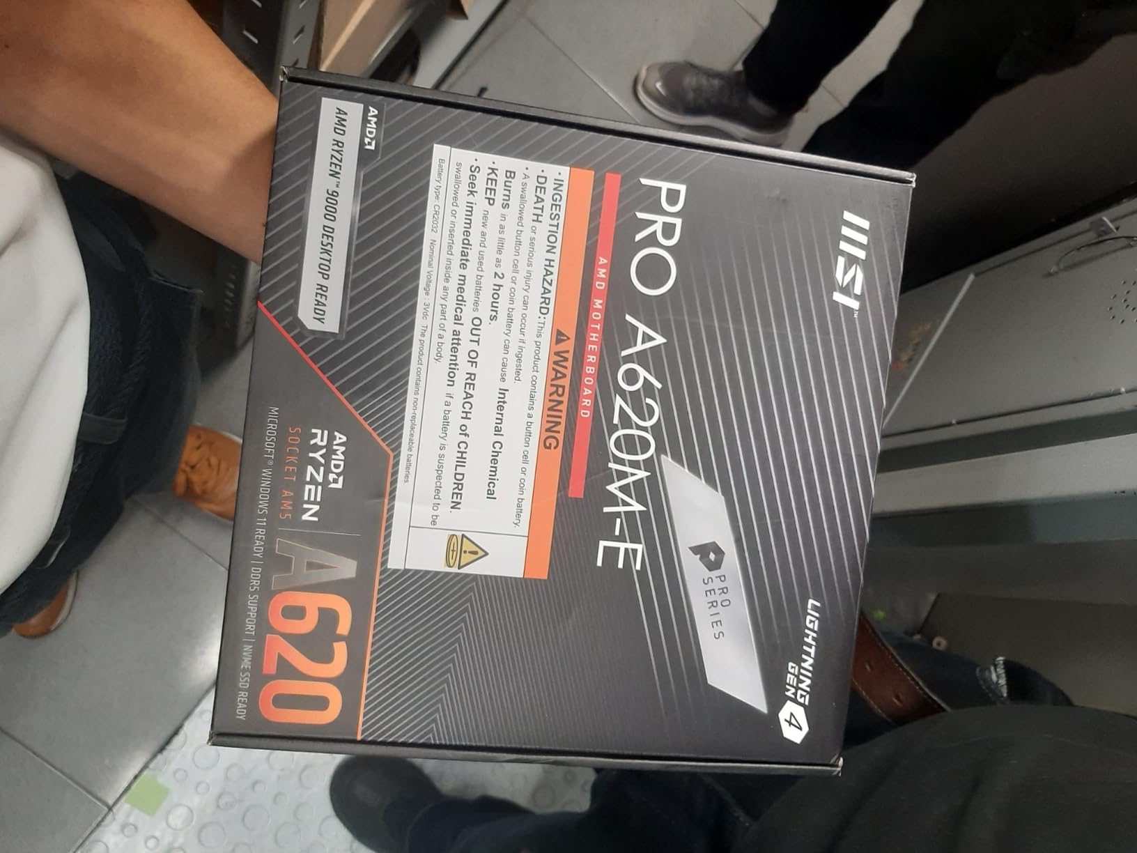MSI PRO A620M-E ProSeries Motherboard (AMD 9000/8000/7000 Series Processors, AM5, DDR5, PCIe 4.0, SATA 6Gb/s, M.2, USB 3.2 Gen 1, DVI/HDMI, mATX) customer photo 1