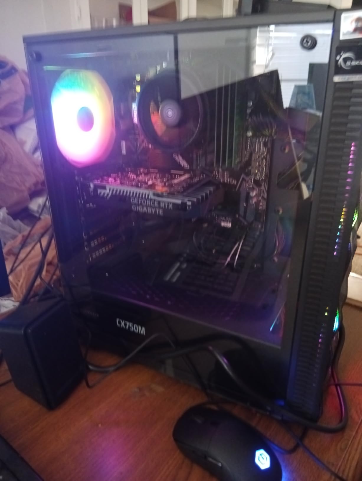 MOROVOL PC Case Pre-Install 4 RGB Fans, ATX Gaming Computer Case with Diamond-Shaped Mesh Front & Tempered Glass Side Panel, USB 3.0 Airflow Mid Tower case, 621 customer photo 1