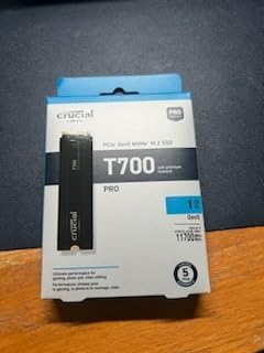 Crucial T700 PCIe Gen5 NVMe 2TB SSD with Heatsink, Up to 12,400MB/s, TLC NAND, Intel & Ryzen Compatible, for Hardcore Gaming & High-Speed Storage, Solid State Drive - CT2000T700SSD5 customer photo 1