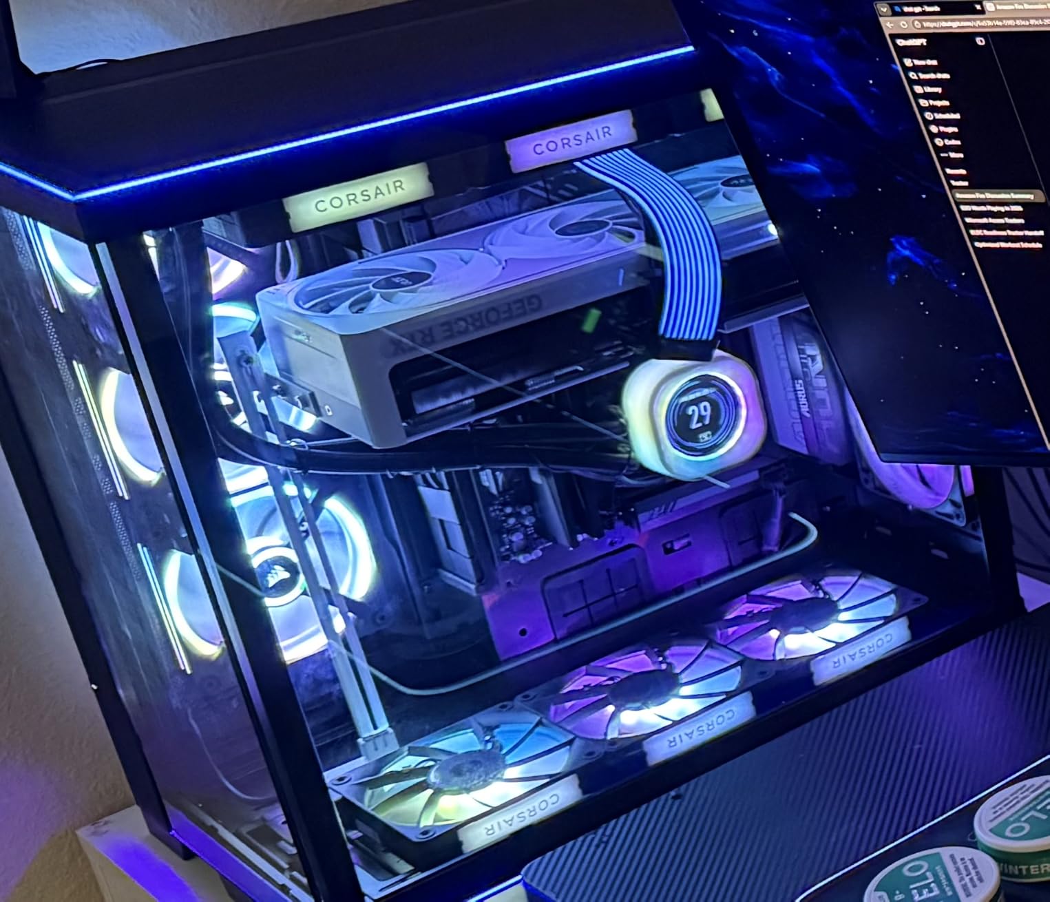 Corsair iCUE Link QX120 RGB 120mm Magnetic Dome RGB Fans - Triple Fan Starter Kit with iCUE Link System Hub - Black customer photo 2