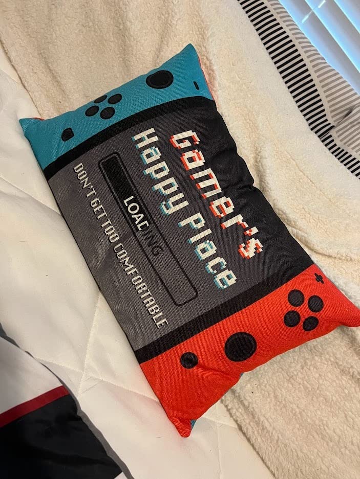 Gamer Gifts for Teenage Boy, Gaming Gifts for Son Boyfriend Birthday, Boy Room Decor, Gaming Accessories for Kids, A Pair of Gamer Socks + One Throw Pillow Covers customer photo 1