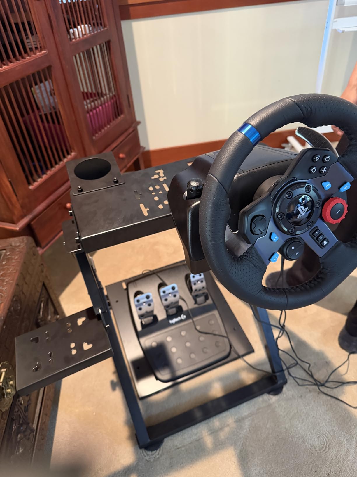 GTPLAYER Sim Racing Wheel Stand Simulator Cockpit Wheel Stand Racing Steering Shifter Mount fit for Logitech G25 G27 G29 G920 G923 Thrustmaster T330TS Gaming Stand customer photo 1