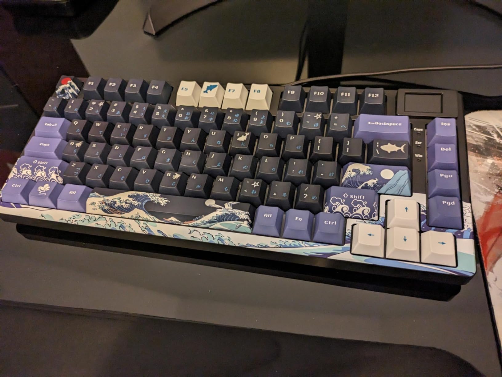 Womier SK80 75% Keyboard with Color Multimedia Display Gaming Keyboard | Creamy Sound Mechanical Wired Hot Swappable Gasket RGB Custom Key board, Pre-lubed Stabilizer for Mac/Win, Black Kanagawa customer photo 1