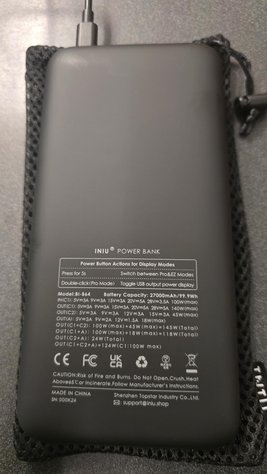 INIU Laptop Power Bank, Compact 27000mAh 140W Fast Charging Battery Pack for Steam Deck, MacBook Pro customer photo 1