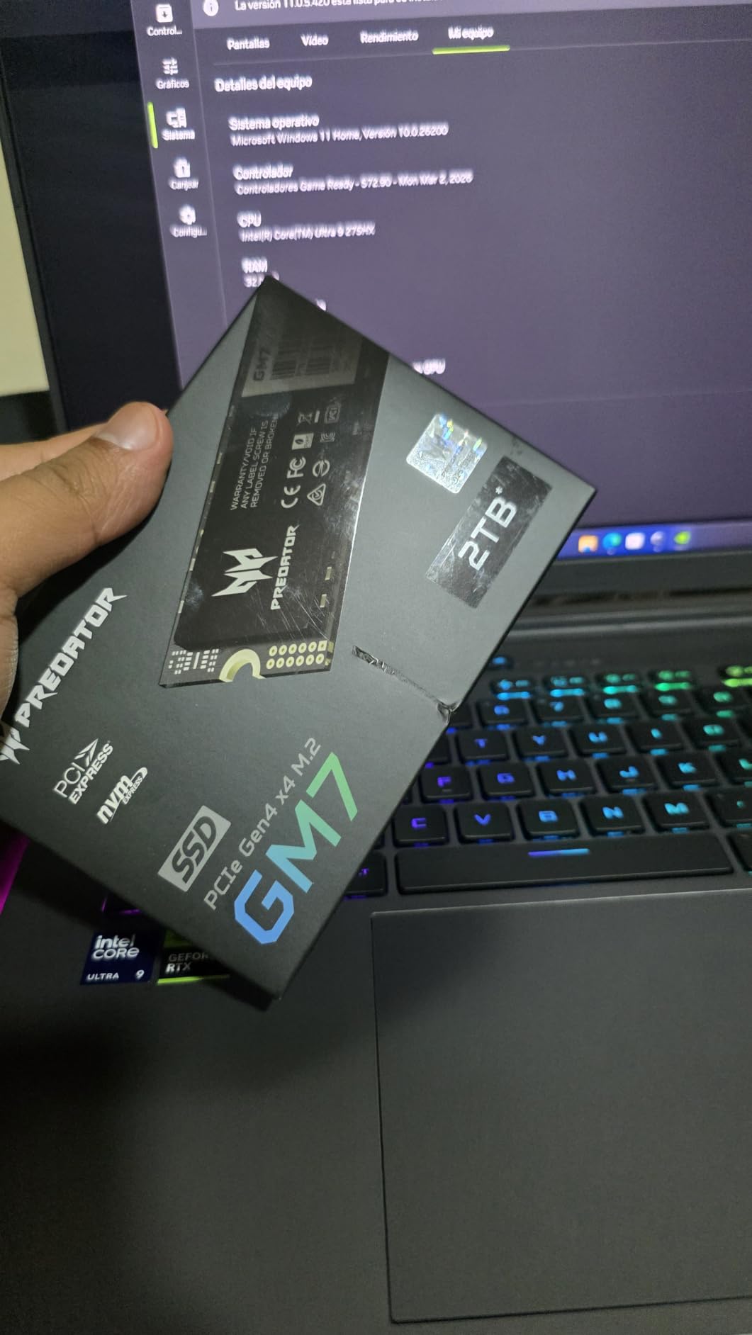 Acer Predator GM7 2TB SSD: M.2 2280 PCIe Gen 4 x4 NVMe 2.0, Read Speed Up to 7400 MB/s, Internal PC Solid State Drive for Laptop, Desktop and PS5 - BL.9BWWR.119 customer photo 2