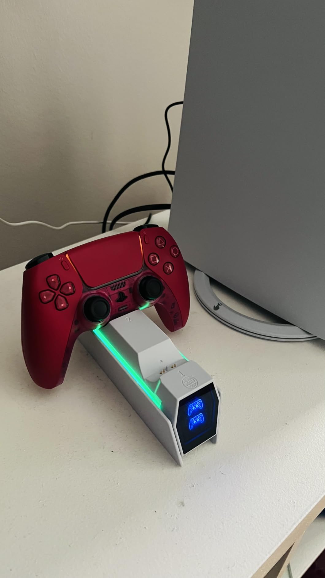 PS5 Controller Charger Station Compatible with PlayStation 5 Edge & Dual Controller, 9 Lightings PS5 Accessories Charging Station customer photo 1