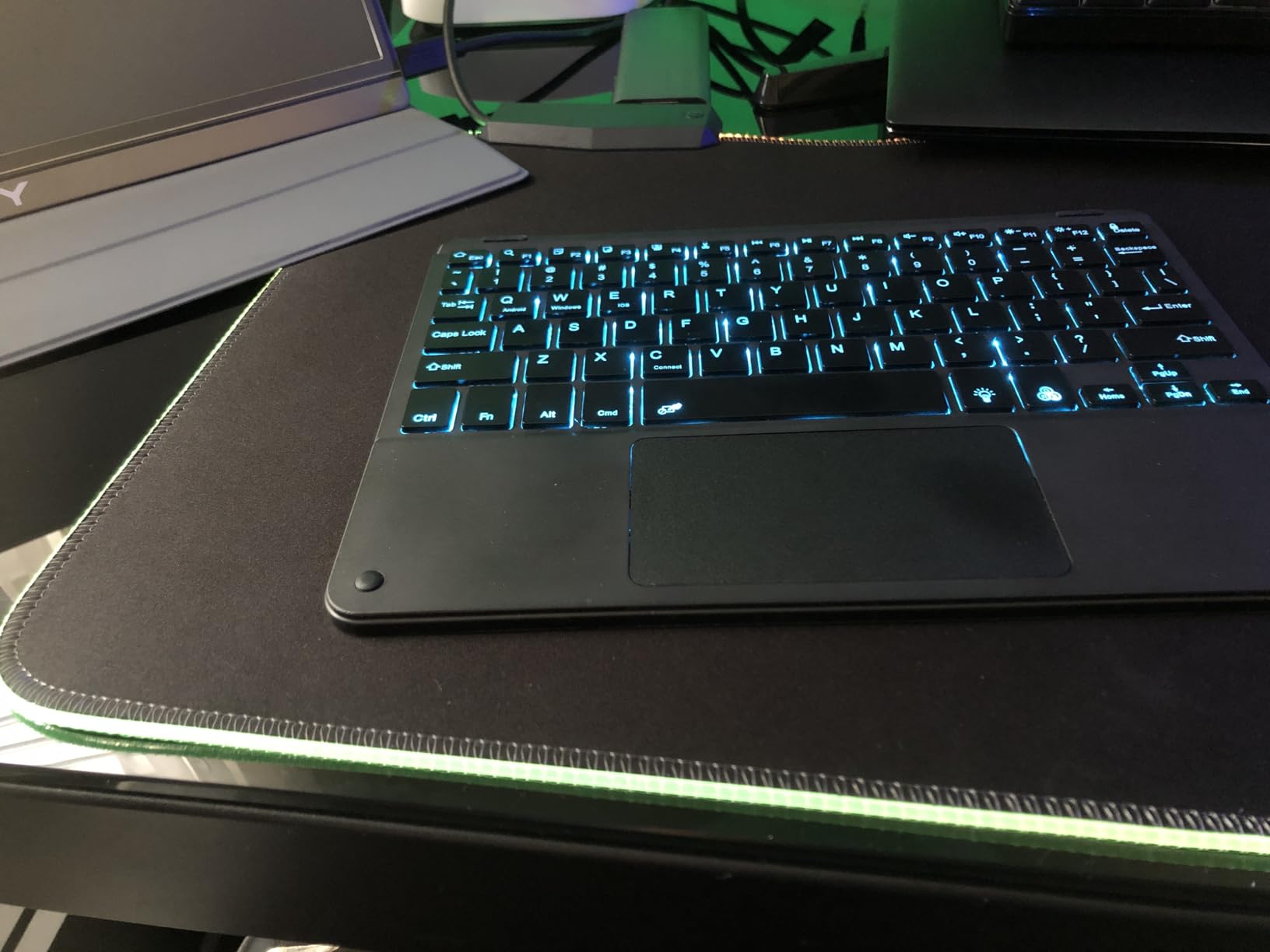 TIDALSOIL RGB Gaming Mouse Pad, 31.5x11.8 in Extended LED Desk Mat, Black | 12 Dynamic & Static RGB Light Modes customer photo 1