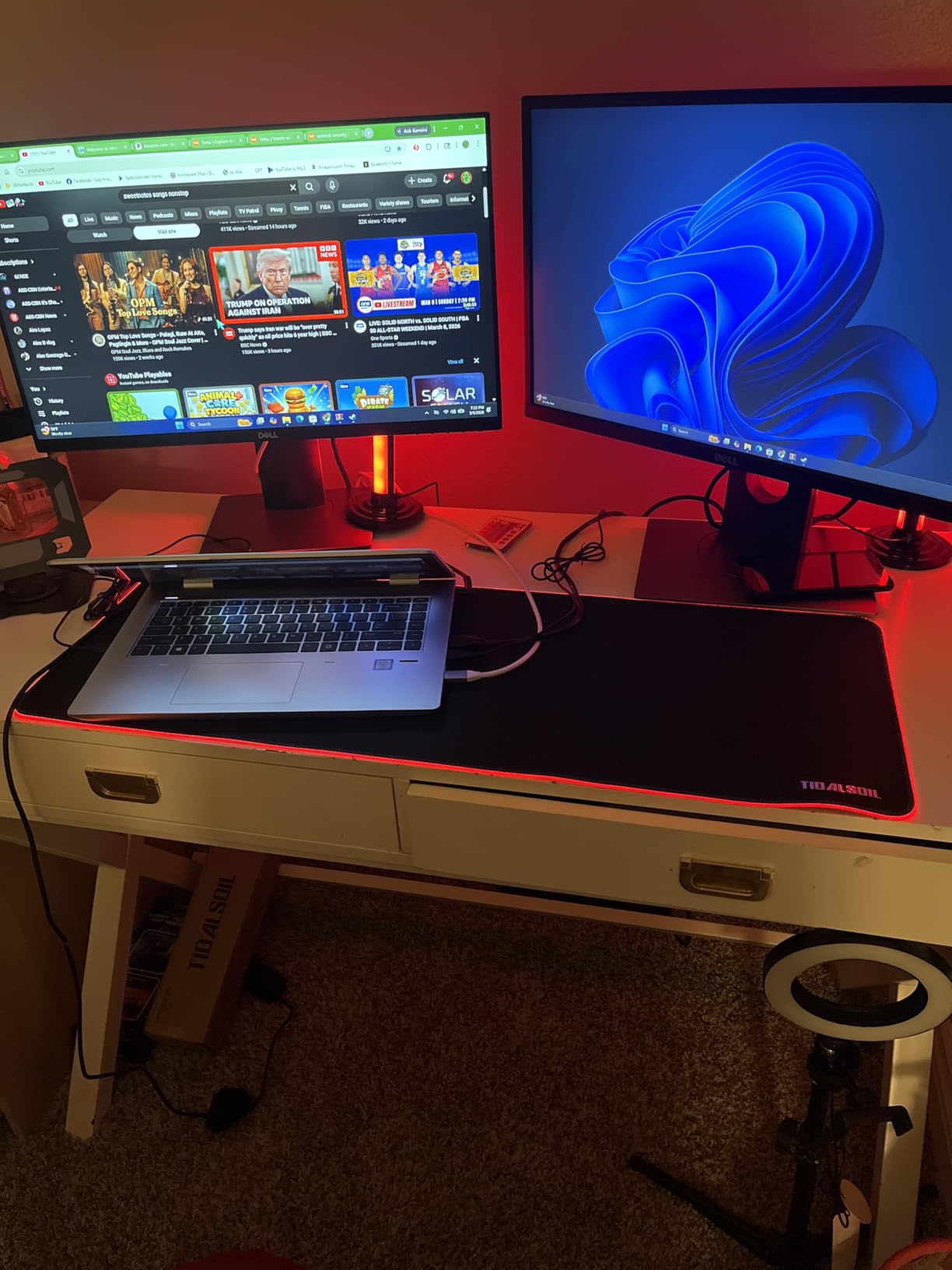 TIDALSOIL RGB Gaming Mouse Pad, 31.5x11.8 in Extended LED Desk Mat, Black | 12 Dynamic & Static RGB Light Modes customer photo 2