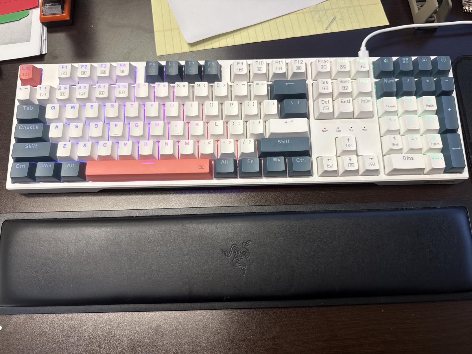 Redragon K668 RGB Gaming Keyboard, 108 Keys Wired Mechanical Keyboard w/Extra 4 Hotkeys, Sound Absorbing Foams, Upgraded Hot-swappable Socket, Mixed Color Keycaps x 2 Sets, Red Switch customer photo 1