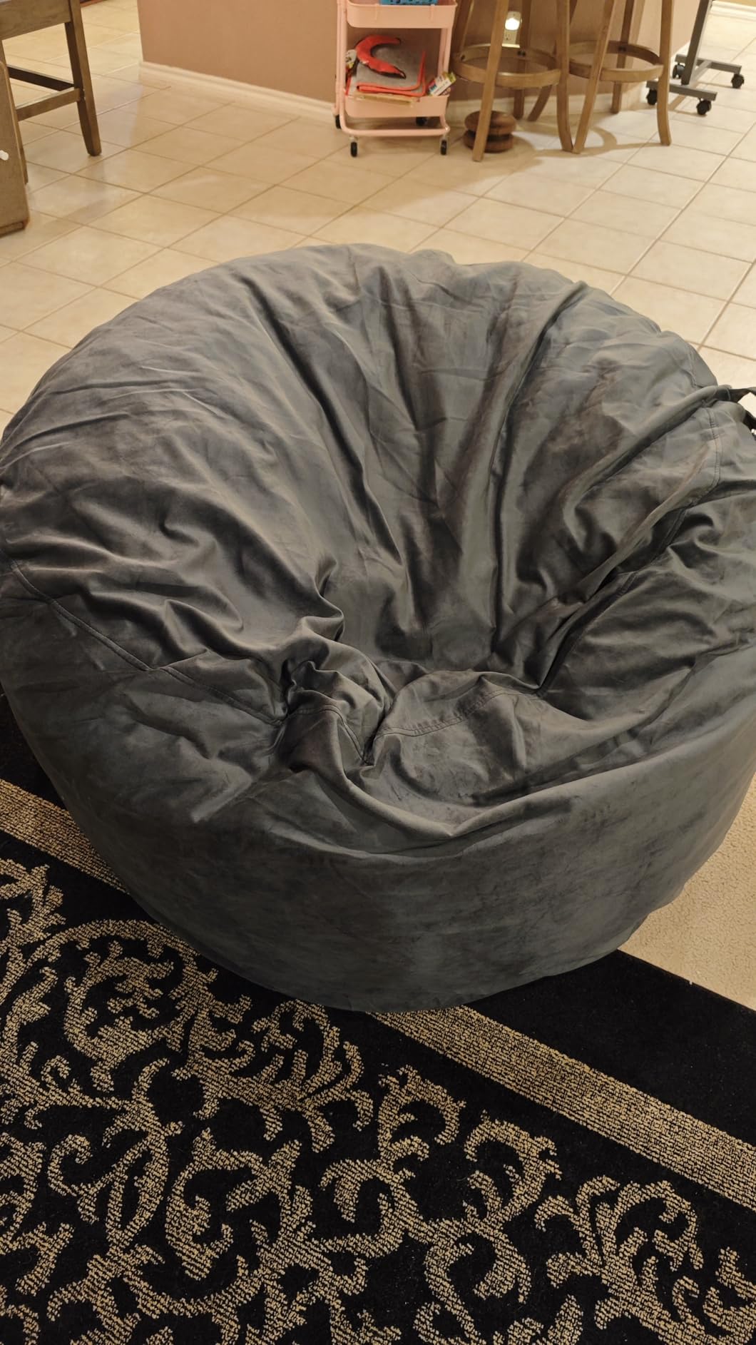 Codi 4 FT Bean Bag Chairs for Adults, Large Beanbag with Filler, Grey | Premium shredded foam fill, Machine washable cover, Built-in zipper, Reinforced seams, Ideal for gaming customer photo 1