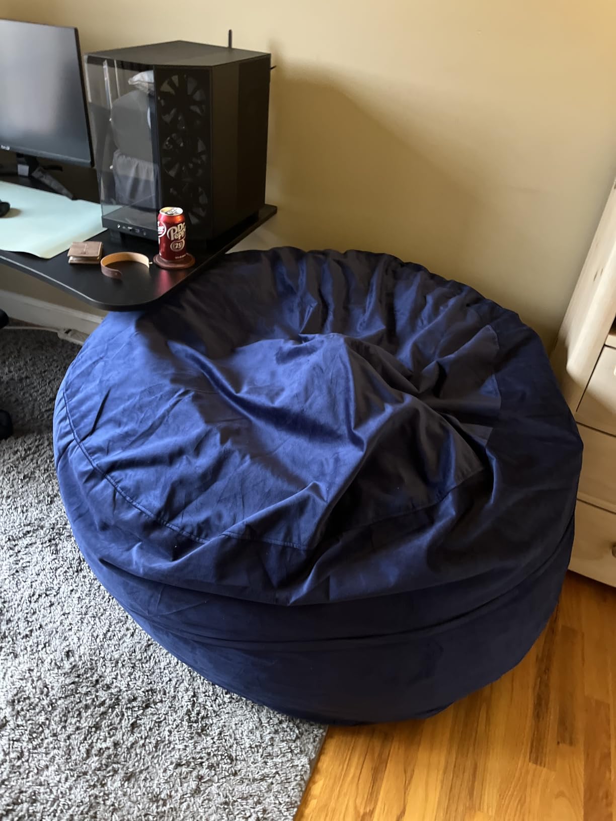 Codi 4 FT Bean Bag Chairs for Adults, Large Beanbag with Filler, Grey | Premium shredded foam fill, Machine washable cover, Built-in zipper, Reinforced seams, Ideal for gaming customer photo 2