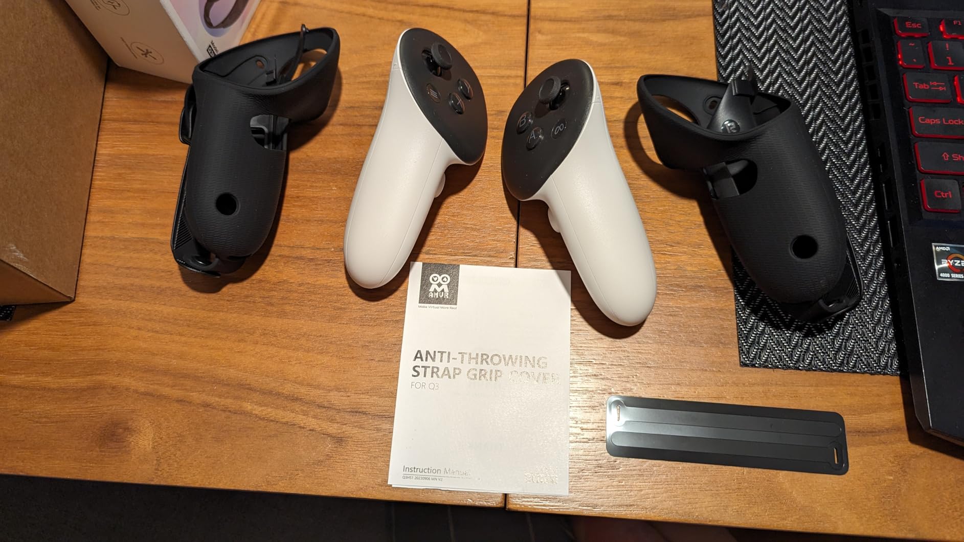 AMVR Upgraded Controller Grips Cover Compatible with Meta/Oculus Quest 3S/Quest 3 Accessories, with Battery Opening Cover and Knuckle Straps Protector customer photo 1