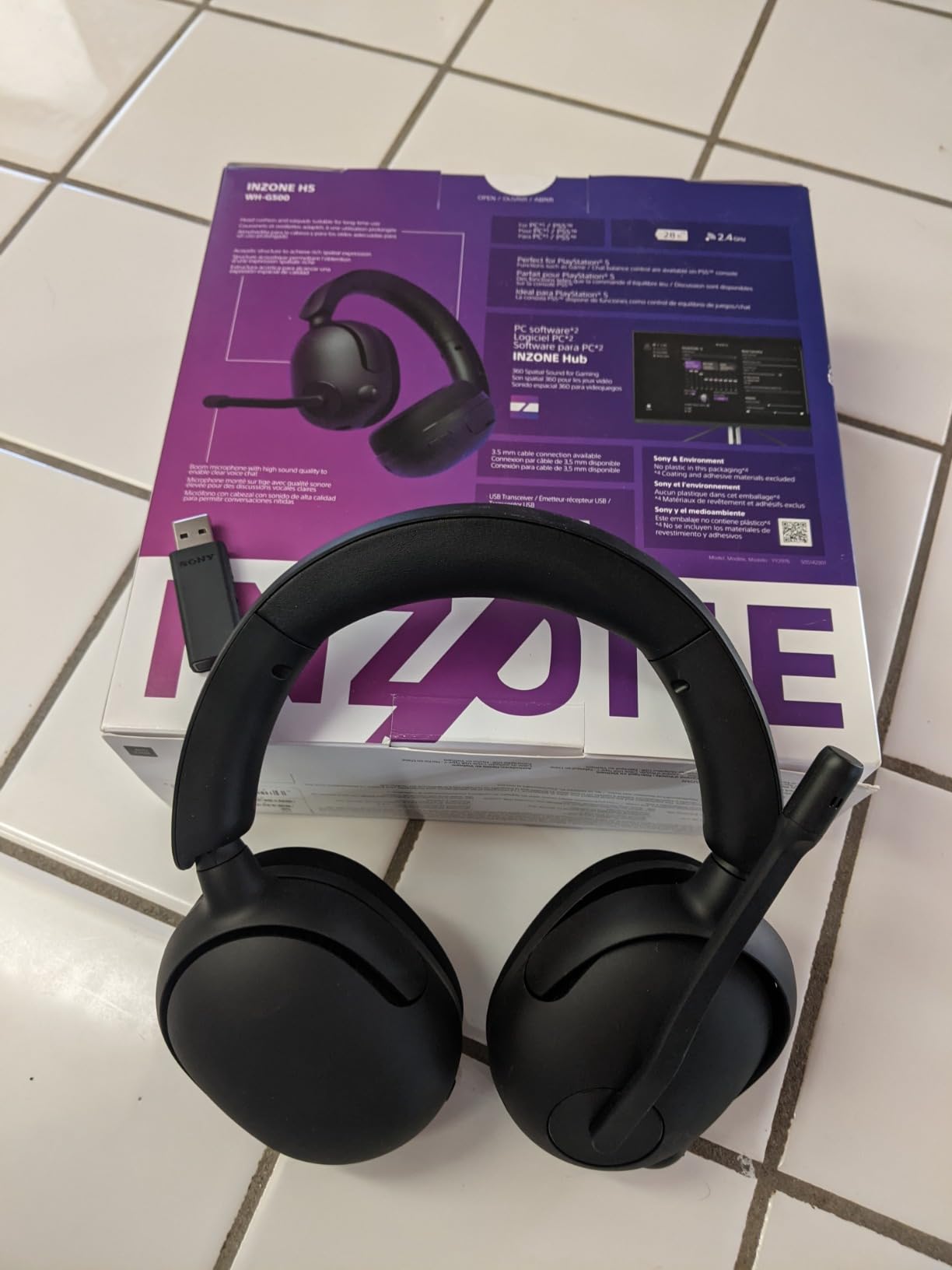 INZONE H5 Wireless Over-Ear Gaming Headset PS5 Headphones, White | Plug & Play, Personalized 360 Spatial Sound, For PC/PS5/Console, 28 Hr Battery, 2.4Ghz Wireless and 3.5mm Audio Jack customer photo 1