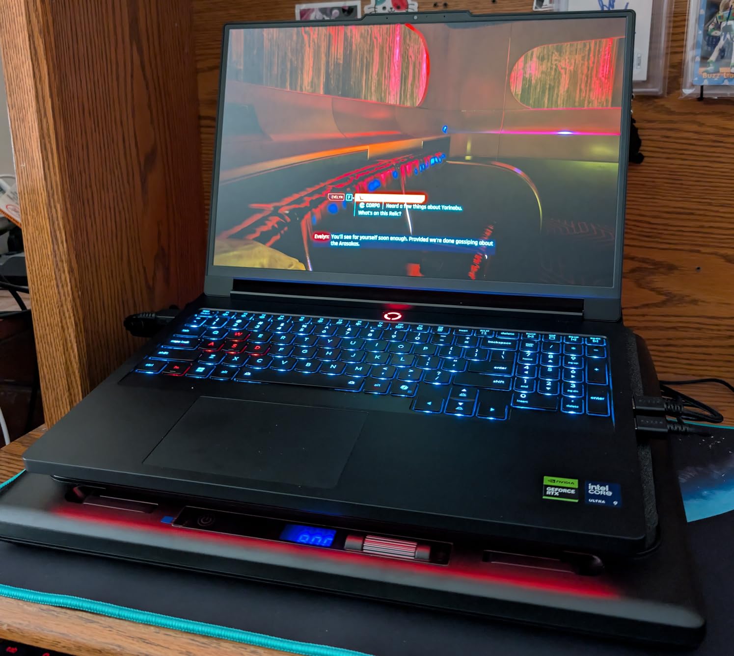 llano Gaming Laptop Cooler, V12 Laptop Cooling Pad Stand | 5.5 inch Fan, Fast Cooling Computer Laptop 15.6-19in, Adjustable Speed, Touch Control, 3-Port USB A, A Mouse Pad Included customer photo 1