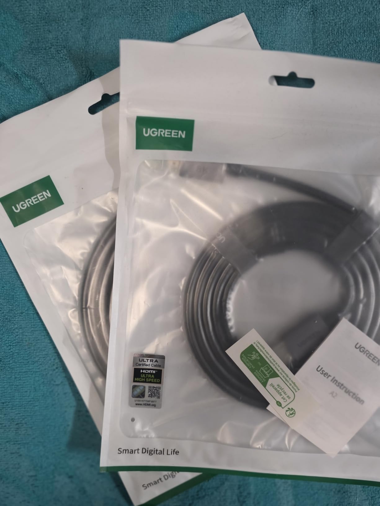 UGREEN 8K HDMI 2.1 Cable 48Gbps 16FT, Certified Ultra High Speed HDMI Cord | Aluminum, 4K@240Hz 120Hz 10K 8K@60Hz, HDCP 2.2&2.3, eARC HDR 10 Dolby Compatible with PS5/Blu-ray/Roku TV/Switch 2/Mac mini customer photo 2