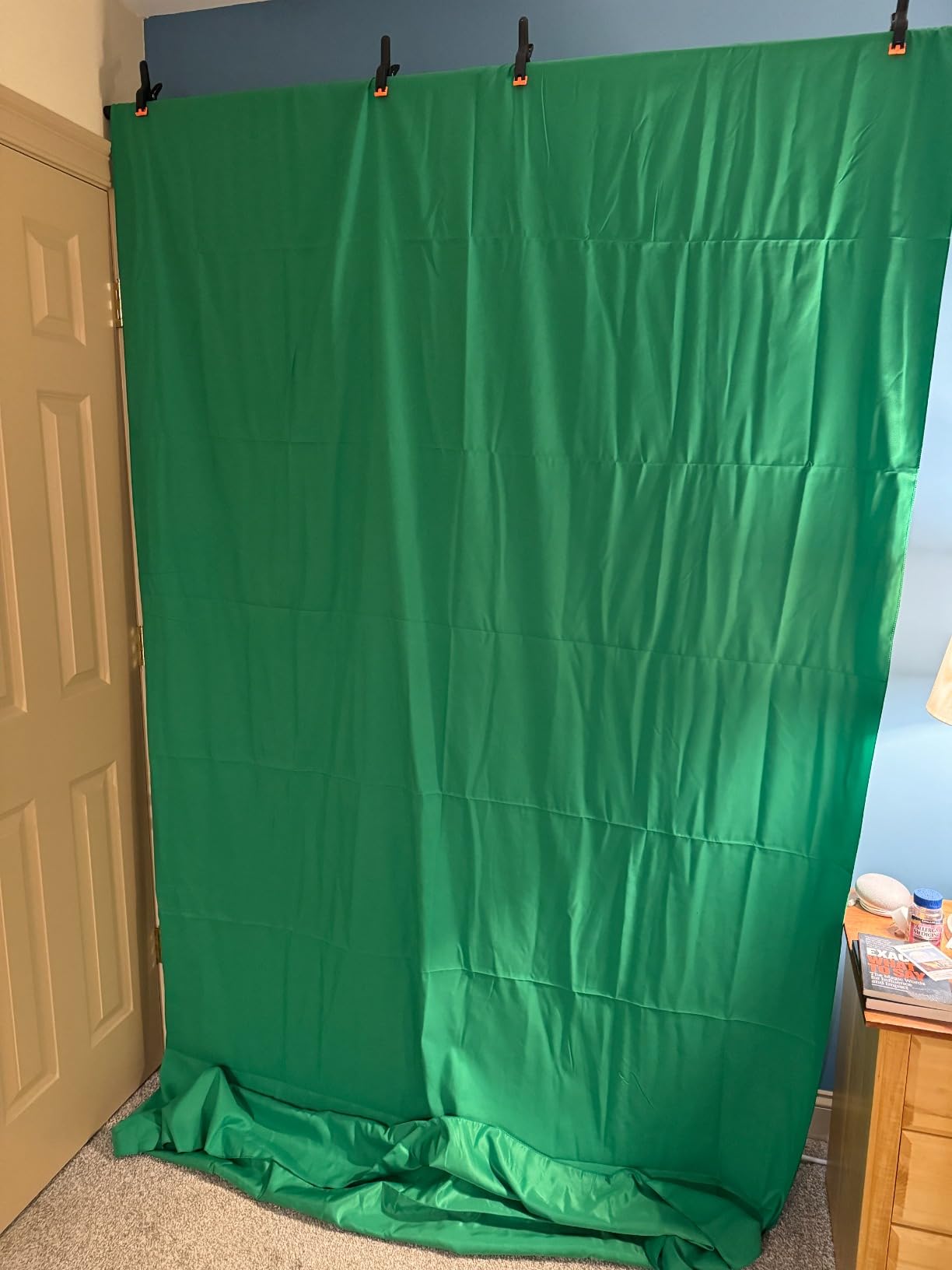 Forlogic Green Screen Backdrop Kit with Stand, 8x5.3ft Portable GreenScreen Background Stand for Streaming Video and Photography Shoots customer photo 2