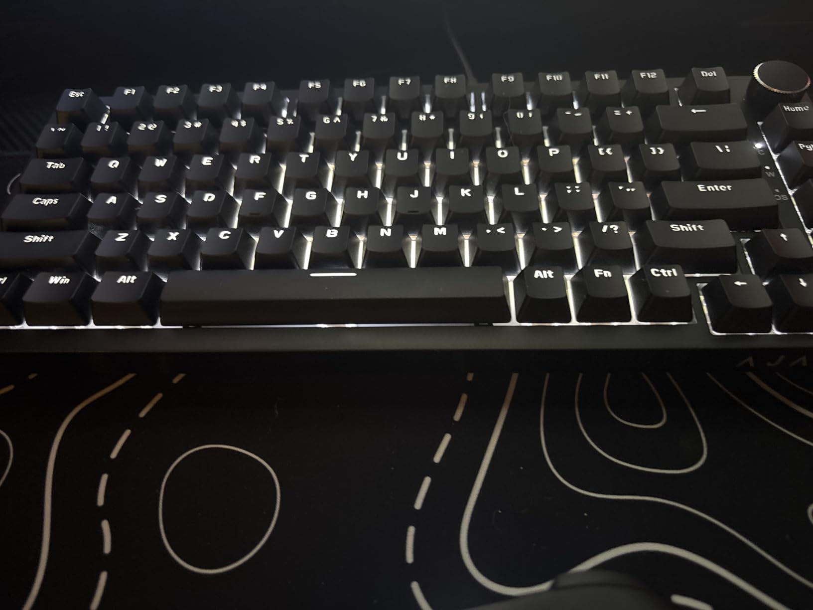 AJAZZ AK820 Mechanical Gaming Keyboard 75% Wired TKL Hot Swappable-Black | Media Knob, Type-C, 5-Layer Noise Absorbing Foam, Gasket Mount, White LED, PBT Keycaps, NKRO, Linear Red Switches, Custom customer photo 1
