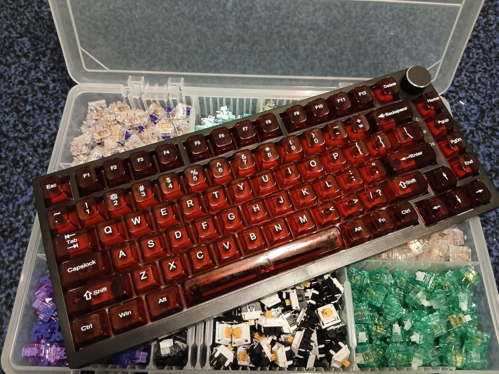 AJAZZ AK820 Mechanical Gaming Keyboard 75% Wired TKL Hot Swappable-Black | Media Knob, Type-C, 5-Layer Noise Absorbing Foam, Gasket Mount, White LED, PBT Keycaps, NKRO, Linear Red Switches, Custom customer photo 2
